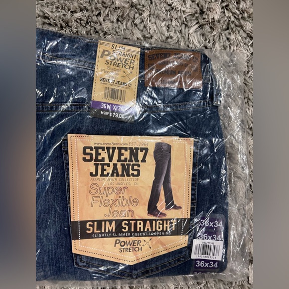 NWT Seven jeans. Men’s super stretch, power straight. 36x34 - Picture 8 of 9